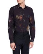 Men's Slim-fit Fireworks Long-sleeve Cotton