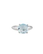 Rock Candy Single-stone Knife-edge Ring In Blue Topaz