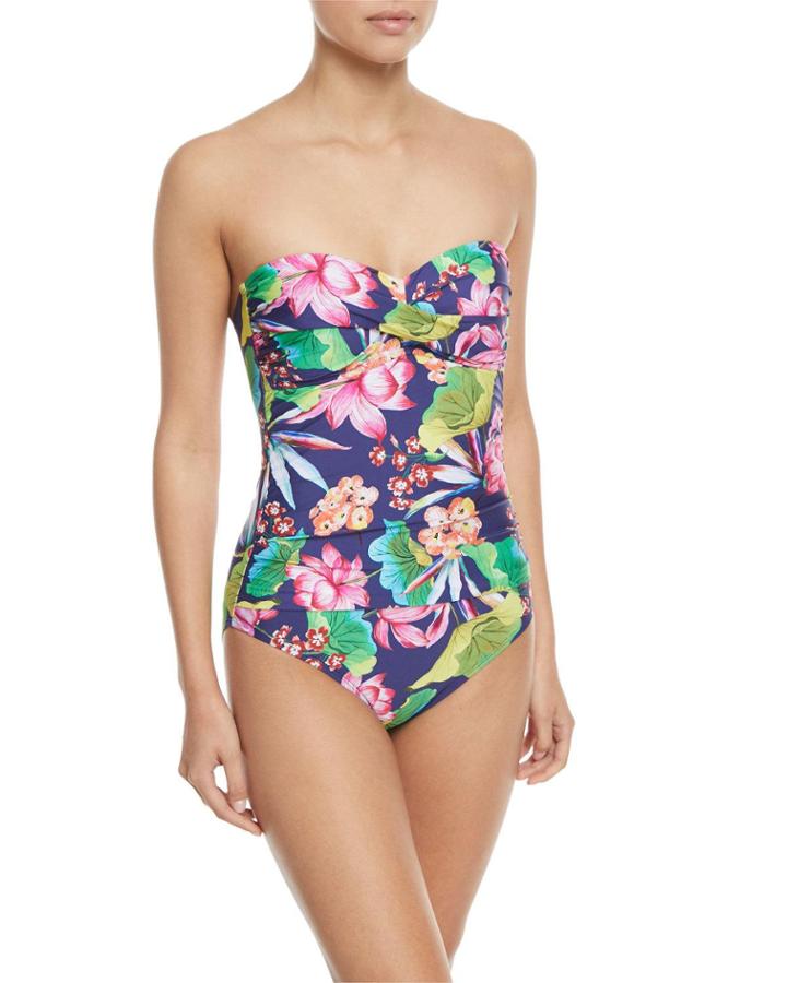 Bora Bandeau Floral-print One-piece