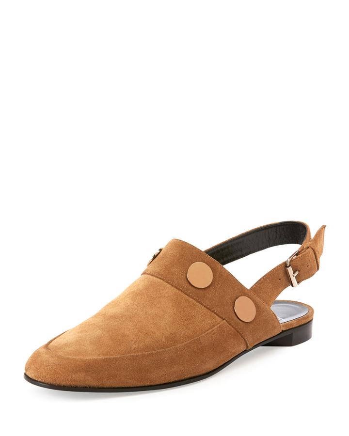Penny Suede Slingback Flat, Camel