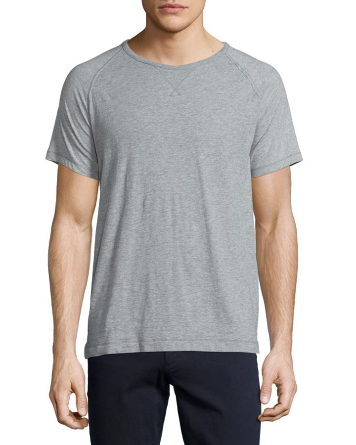 Slub Raglan-sleeve Jersey T-shirt, Heathered
