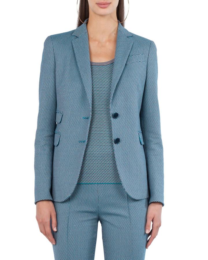 Two-button Cotton-stretch Jacquard Blazer