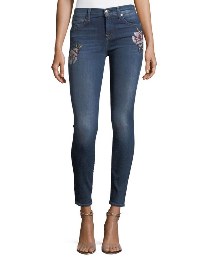 The Skinny Jeans W/ Needlepoint Patches