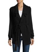 Izzie Rib-knit Cardigan, Black