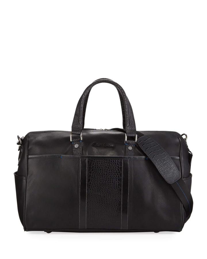 Men's Chatsworth Embossed Leather Weekender Bag