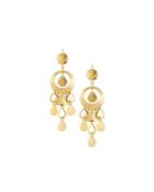 24k Gold-plated Hammered Chandelier Earrings