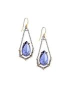 Crystal Illusion-set Wire Drop Earrings