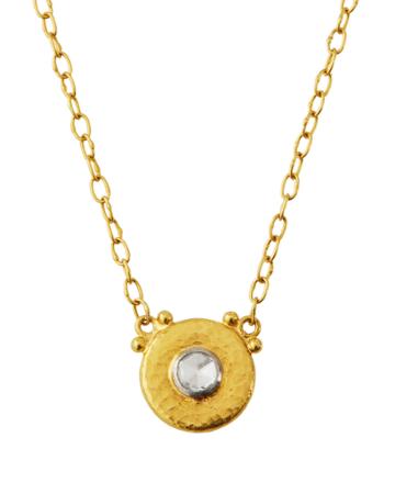 Delicate Round Diamond Pendant Necklace