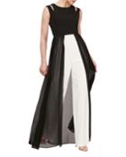 Colorblock Sleeveless Split Overlay Jumpsuit