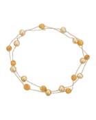 14k Yellow Sapphire And South Sea Pearl Necklace,