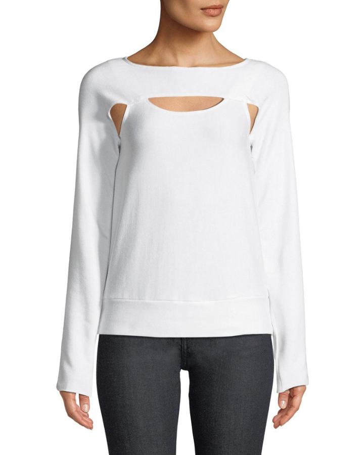 Long-sleeve Fleece Cutout Top