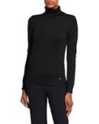 Solid Long-sleeve Turtleneck Top