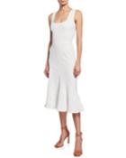 Monica Sleeveless Cocktail Dress W/ Flounce Hem