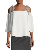 Cold-shoulder Bow-detail Blouse