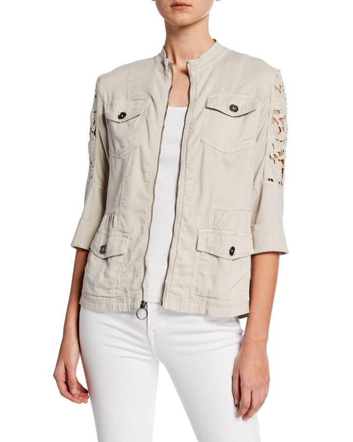Feminine Lace Contrast Jacket