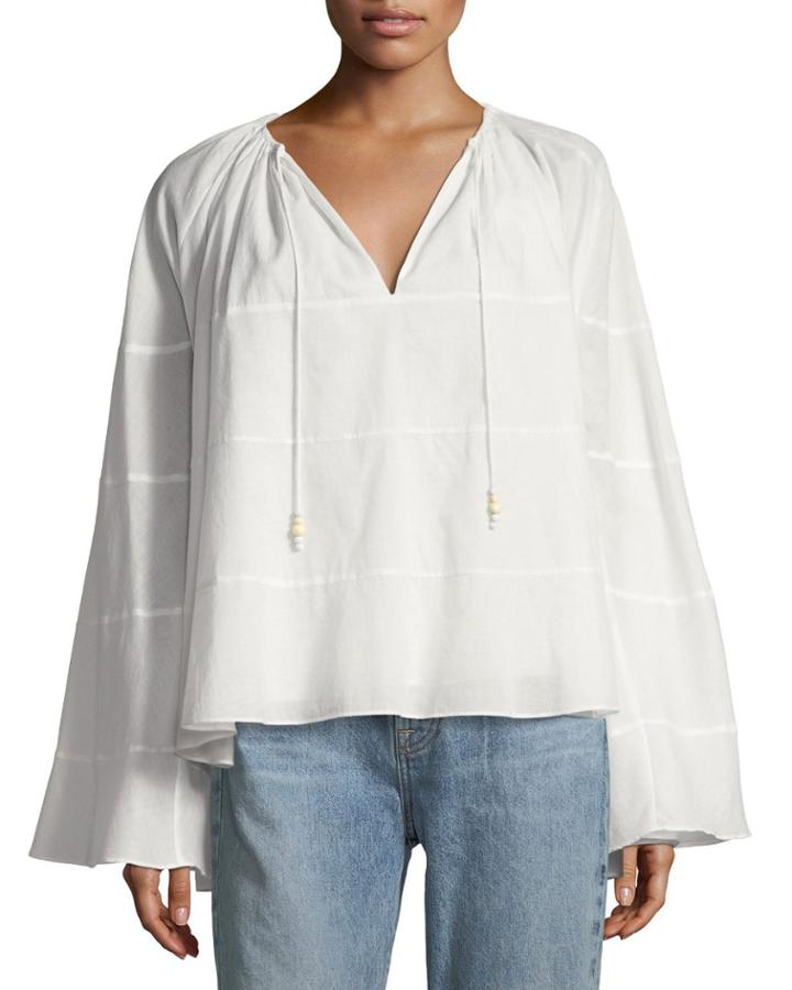 Fleur Spiral Butterfly-sleeve Top