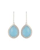 Lollipop Teardrop Earrings W/ Diamonds, Topaz/moonstone