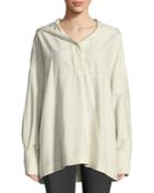Cortlandt Hooded Long-sleeve Top