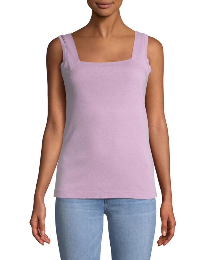Square-neck Fitted Tank