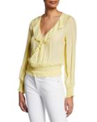 Quincy Long-sleeve Smocked Ruffle Blouse