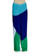 Colorblock Wide-leg Ribbed Pants,