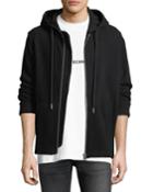 Rib-knit Zip-front Hoodie