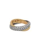 Estate 18k Yellow Gold & Platinum Diamond 2-band Ring,