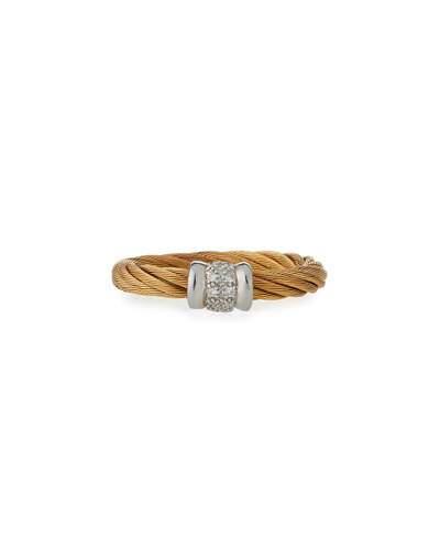 Small White Diamond Pav&eacute; Cable Ring