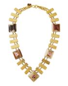 Horn & Hammered Bronze Necklace W/ Zultanite & Pink Amethyst