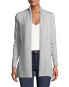 Cashmere Open-front Cardigan, Gray