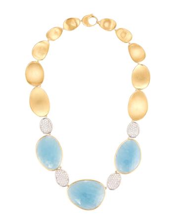 Lunaria 18k Aquamarine & Diamond Necklace