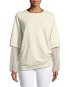 Monili-beaded Sheer-sleeve