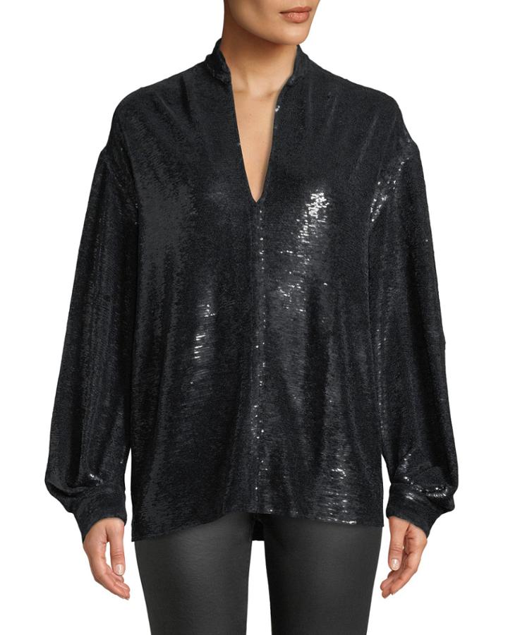 Great Sequin Long-sleeve Tunic Top