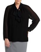 Louise Georgette-sleeve Blouse,