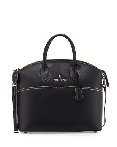 Bravia Leather Satchel Bag, Black