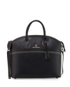 Bravia Leather Satchel Bag, Black