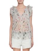 Erell Sleeveless Sheer Printed
