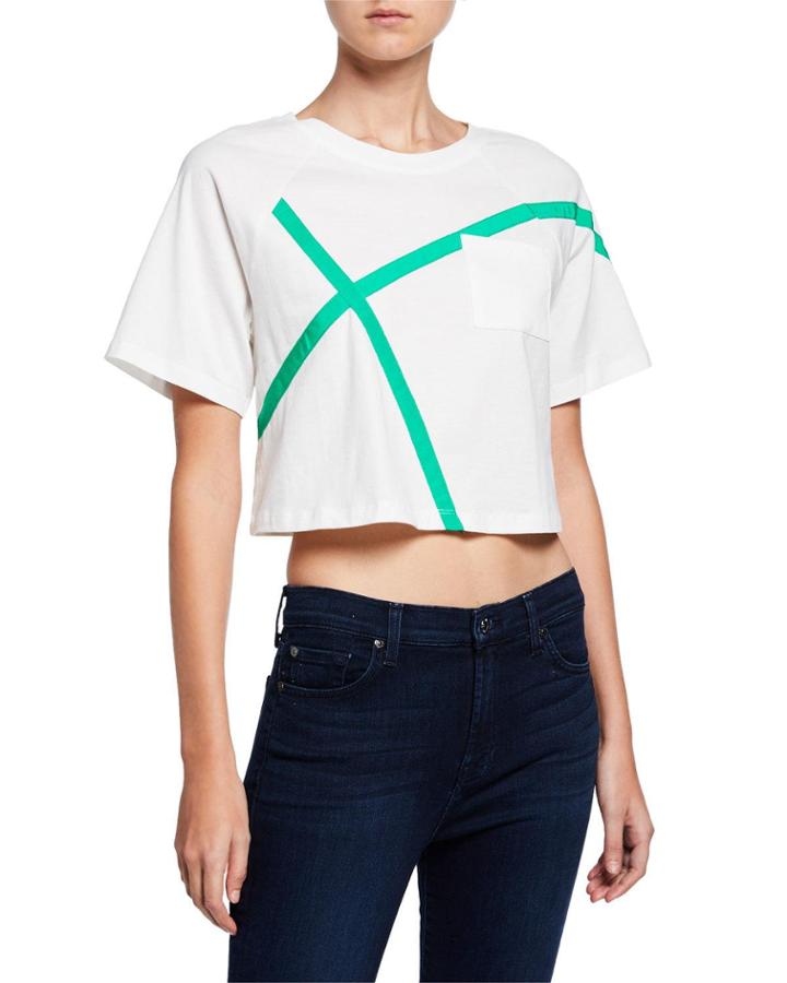 Striped Boxy Cropped Tee