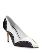 Minisialo Two-tone Leather Brogue Pumps