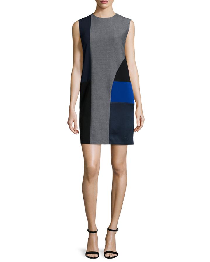 Sleeveless Colorblock Wool-blend