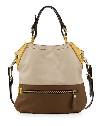 Sydney Colorblock Tote Bag, Natural