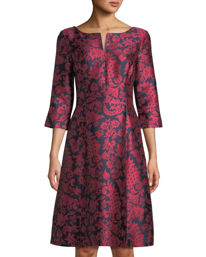 Floral Mikado A-line Dress