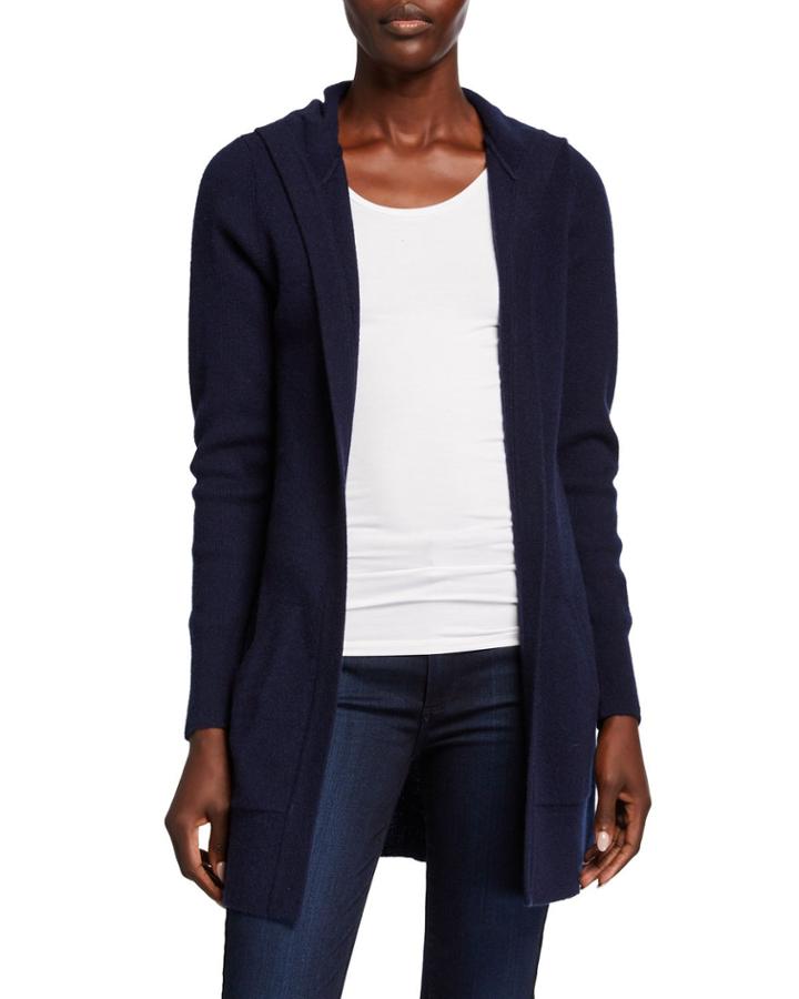 Cashmere Hooded Long-sleeve Cardigan