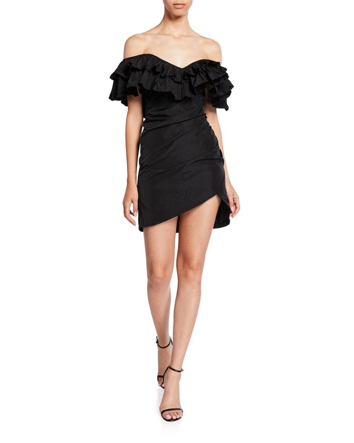 Benicia Off-shoulder Ruffle Cocktail Dress