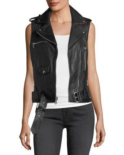 Leather Moto-style Vest