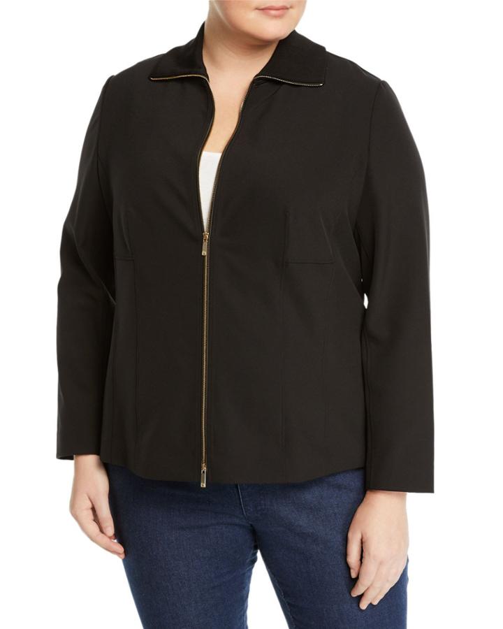 Long-sleeve Double-zip Paneled Jacket,