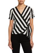 Showtime Striped Wrap Top