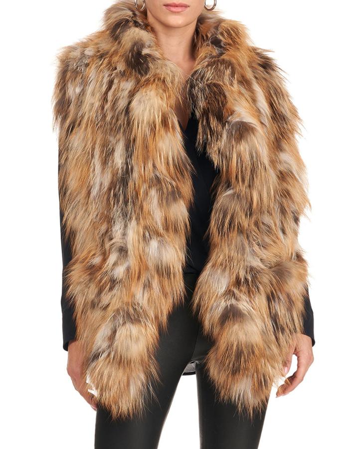 S-cut Fox Fur Ruffle Pocket