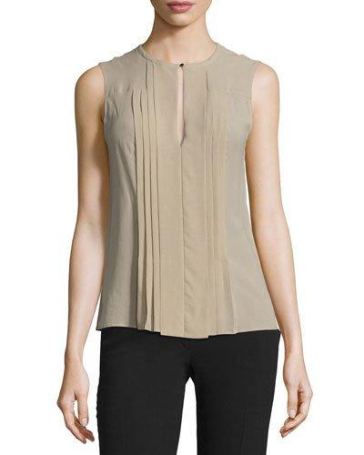 South Port Sleeveless Silk Top,