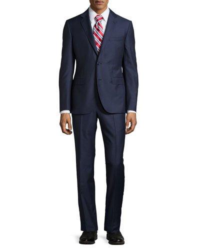 Slim-fit Solid Two-piece Suit,